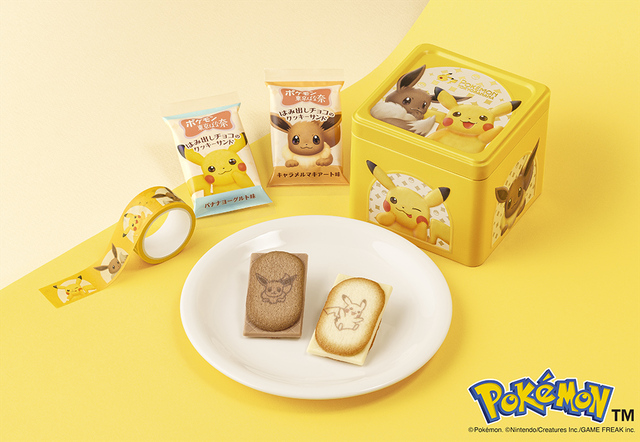 セットの内容イメージ【ポケモン東京ばな奈 はみ出しチョコのクッキーサンド スペシャル缶(ピカチュウ＆イーブイ)】