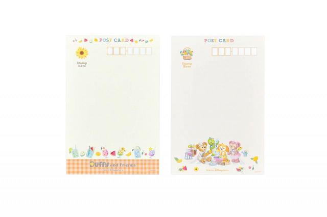 ポストカード＆ブックマーカー 700円｜サイズ：（ポストカード）縦約10×横約15cm（ブックマーカー）縦約7～8×横約6～7cm、セット内容：ポストカード2枚（2絵柄）ブックマーカー2枚（2絵柄）｜ダッフィー＆フレンズのテイスティ・サマー・サプライズ