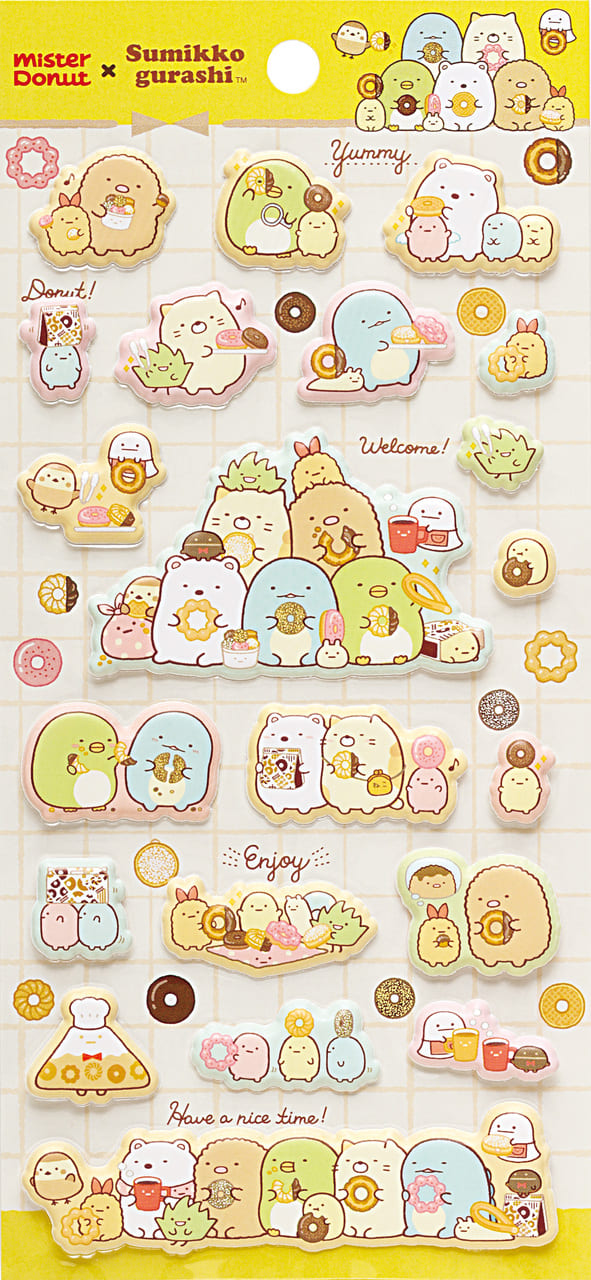 【ミスタードーナツ×すみっコぐらし】「ぷにぷにシール」418 円