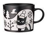 【カフェ・ベローチェ福袋】ほっと一息つける「美濃焼 黒ねこマグカップ」(幅約9cm×高さ約7.5cm)