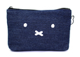 【ミッフィー】帆布ポーチM　フェイスデニムブルー