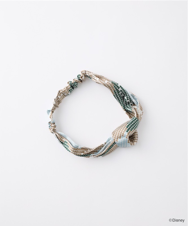 ミッキー&ミニー / アーガイルシルクヘアアバンド グリーン×ブラウン ¥12,100