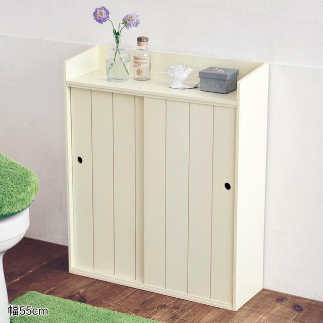 【ベルメゾン】羽目板風薄型トイレ収納ラック