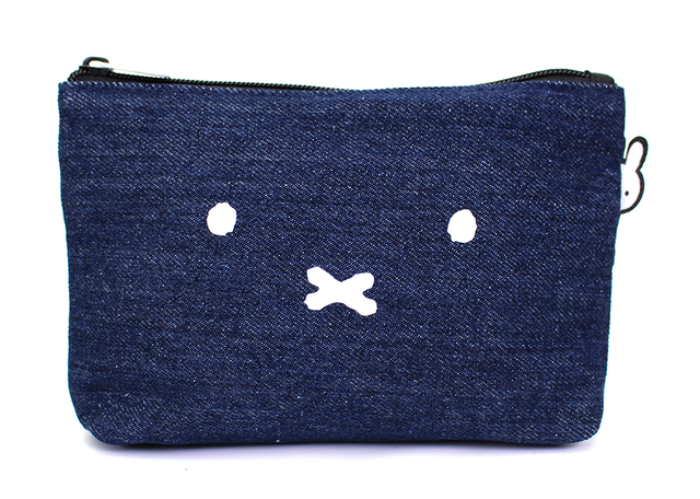 【ミッフィー】帆布ポーチM　フェイスデニムブルー