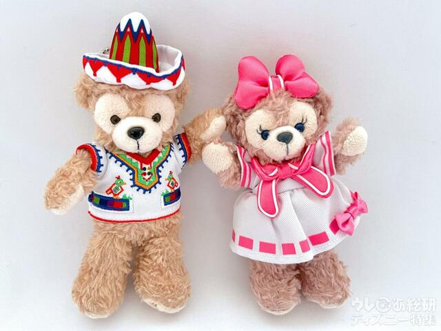 グリーティングで会えるダッフィーとシェリーメイのぬいぐるみバッジ