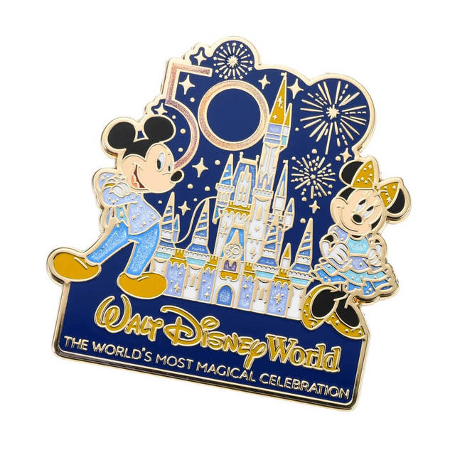 ミッキー＆ミニー ピンバッジ WALT DISNEY World 50TH CELEBRATION 1,320円