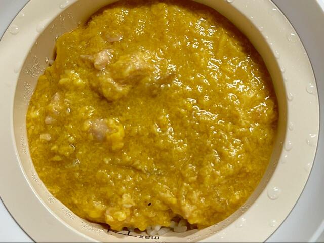 【サンコー 炊き立て丼 トップバリュベストプライス 親子丼】丼ぶりとして食べる場合はそのままおかずトレーから炊飯なべにかける