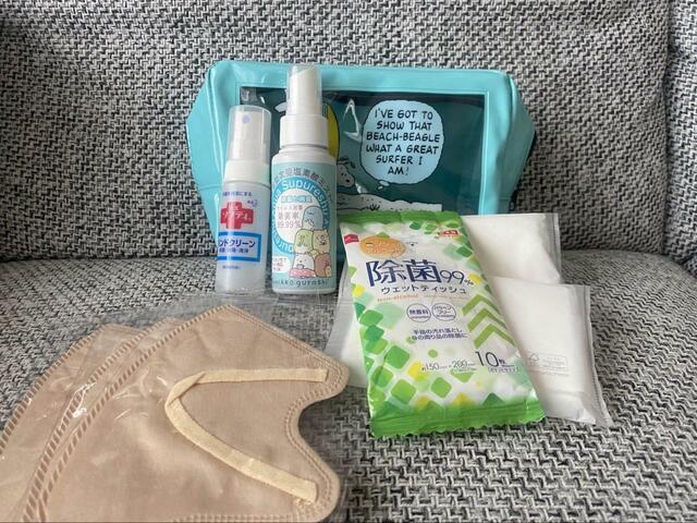 【Steady. (ステディ.) 2022年7月号 SNOOPY クリア窓付きサマーポーチ】除菌グッズを収納。