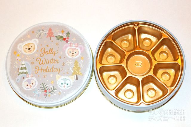 「ダッフィー&フレンズのウィンターホリデー」アソーテッド・チョコレートの容器