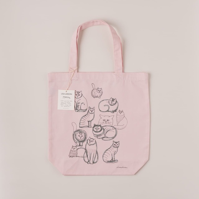 【リサ・ラーソン】「トートバッグ」ピンク：￥3,520／マチ付きで、A4サイズのクリアファイルも入る定番サイズのトートバッグ