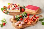 「いちごのショートケーキ、いちごとピスタチオのオペラ、クレームシトロンといちごのムース、いちごのクッキーシュー、いちごのタルトレット」＜期間：2025年3月12日〜5月13日＞【苺！いちご！イチゴ！“旬の苺スイーツ”を贅沢に楽しめる「いちごスイーツビュッフェ」開催！】