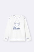【GU『新世紀エヴァンゲリオン』スペシャルコレクション】「ストレッチソフトラウンジセット(長袖) EVANGELION」カラー: 00 WHITE　3,990円