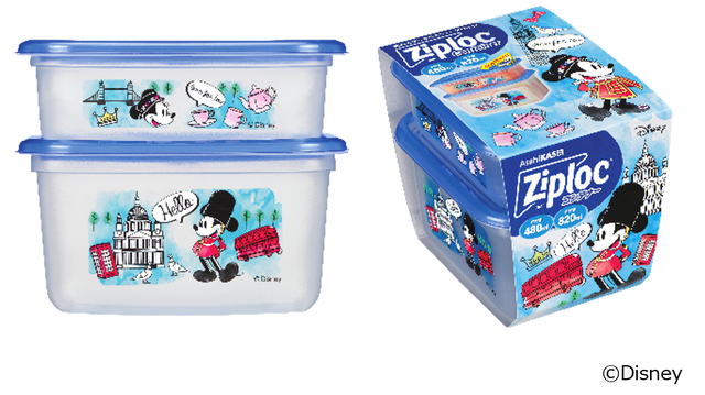 ジップロック コンテナー 長方形480ml&820ml 各1個入 <Disney> 24