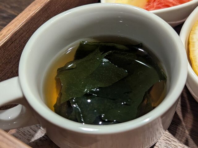 【軽井沢マリオットホテル】ファスティング食のメニュー「わかめスープ」