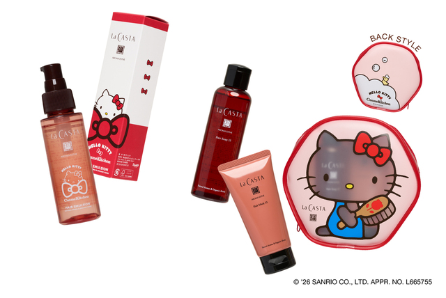＜HELLO KITTY＞アロマエステ ヘアエマルジョン 80ｍL　【La CASTA】　3,410円(税込)／＜HELLO KITTY＞ヘアケア トライアル35　【La CASTA】　2,970円(税込)