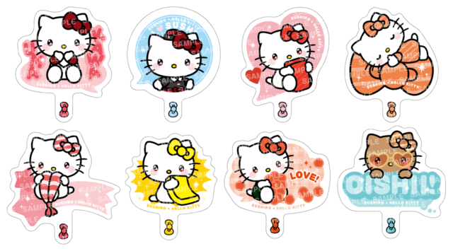 「コラボピック(全8種)イメージ」<期間:2026年7月29日〜>【「ハローキティ」と「スシロー」が初コラボ!多数のコラボグッズが登場!シール帳に綴じられるコラボシールにも注目!】