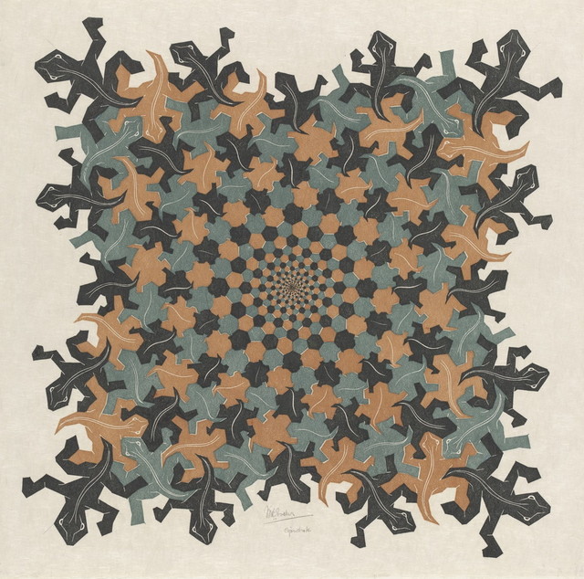 3《発展Ⅱ　DevelopmentⅡ.1939》　Copyright Credit: All M.C. Escher works © the M.C. Escher Company B.V. - Baarn -the Netherlands. Used by permission. All rights reserved. www.mcescher.com