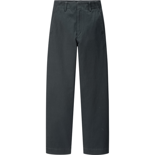 ワイドフィットカーブパンツ（丈長め78cm）ブルー