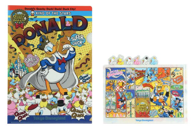 クリアホルダーセット 700円｜ディズニー・パルパルーザ「ドナルドのクワッキー・ダック！ダック！ダックシティ！」スペシャルグッズ｜販売店舗：東京ディズニーランド「ディズニー＆カンパニー」｜発売日：2025年4月7日（月）