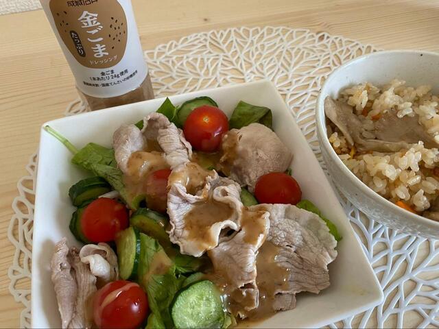 【成城石井 金ごまたっぷりドレッシング】ボリューム感のあるヘルシーなおかずの完成！