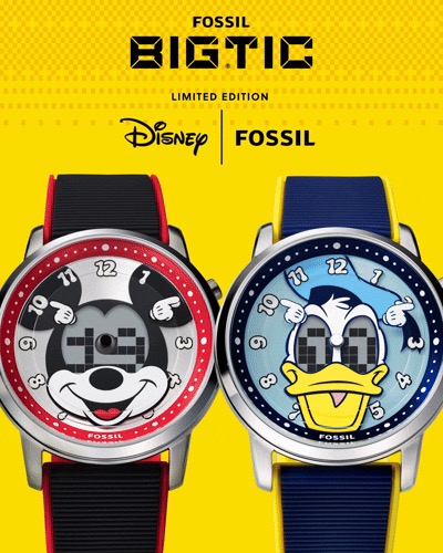 ミッキーマウスモデル、ドナルドダックモデル(各41,250円)Disney | Fossil BIG TIC