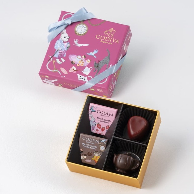 【ゴディバ「アリスのティーパーティ コレクション」】「アリスのティーパーティ アソートメント 4粒入」1,620円