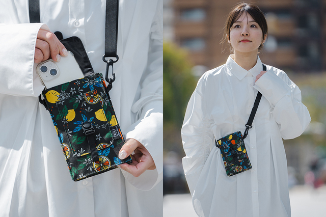 600デニールの生地で耐久性もOK。表面にははっ水加工が施されている【KiU×Bleu Bleuetコラボ】