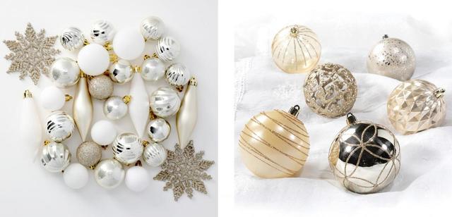 【ニトリ】左：ボール30P(ホワイトゴールドミックス iST)  999円（税込）／右：ボール6P(ゴールドデザインミックス iKR)  799円（税込）