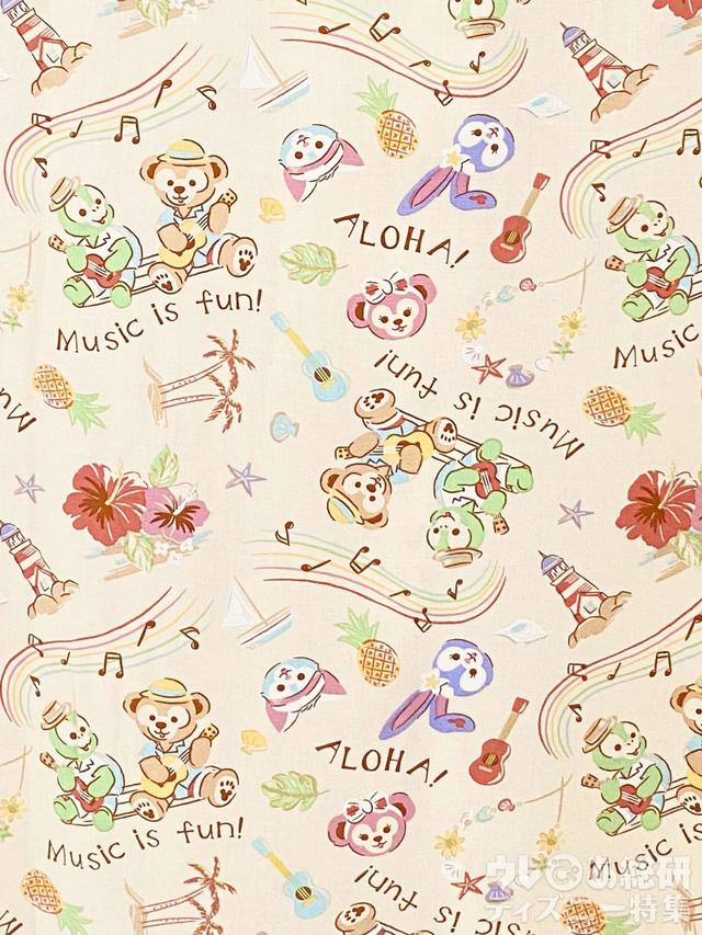 「ダッフィー&フレンズのサニーファン」アロハシャツのデザイン