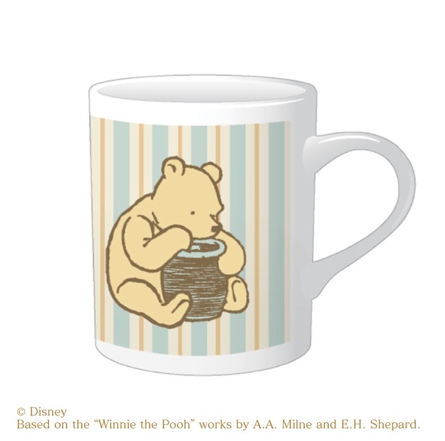 <クラシック プーシリーズ>マグ ストライプ プーさん1,980円【展覧会限定】