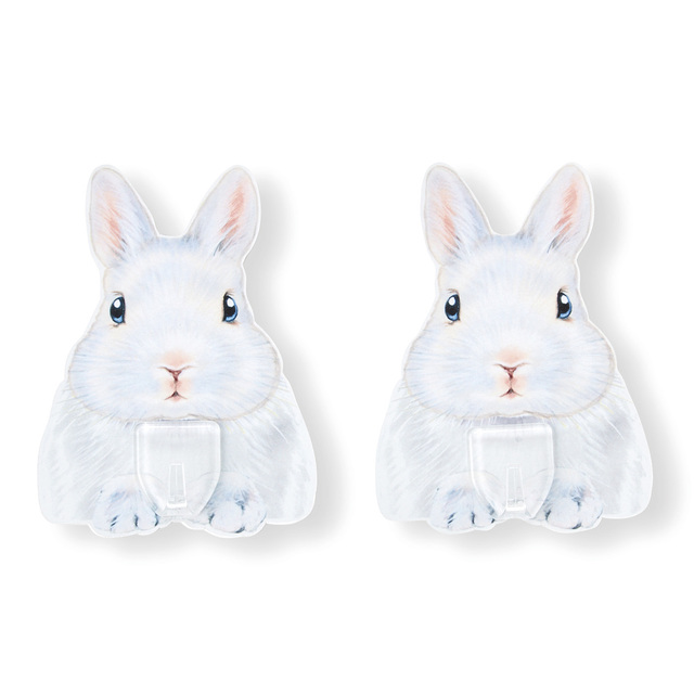 うさぎが持ってくれてるみたいな　貼ってはがせるシールフック