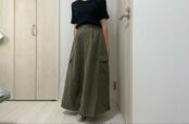 【ファッションセンターしまむら レディース スカート(近藤千尋)】暗すぎないので、トップスの色は暗めでも明るめでも合わせやすい色味です