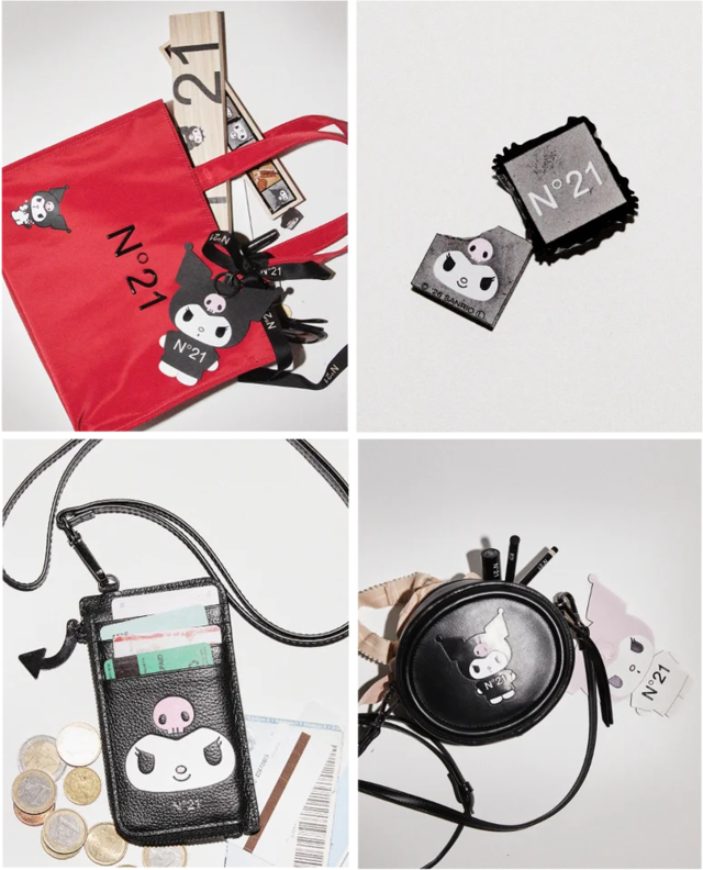 左上から ボックス トートバッグ(税込 ¥23,100)、バレンタインチョコレート(税込 ¥3,888)、カードケース&ストラップ(税込 ¥25,300)、バッグ(税込 ¥38,500)