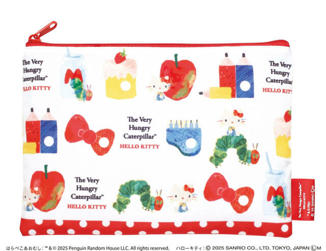 スクエアポーチL 【はらぺこあおむし×ハローキティ バラエティーコレクション】