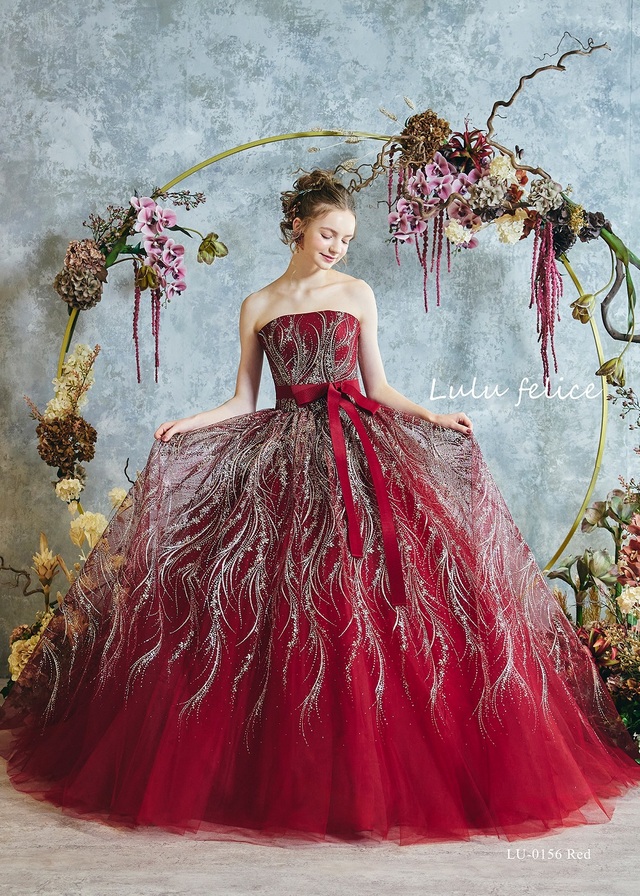 「Lulu felice（ルル・フェリーチェ）」新作ウェディングドレス LU-0156_Red