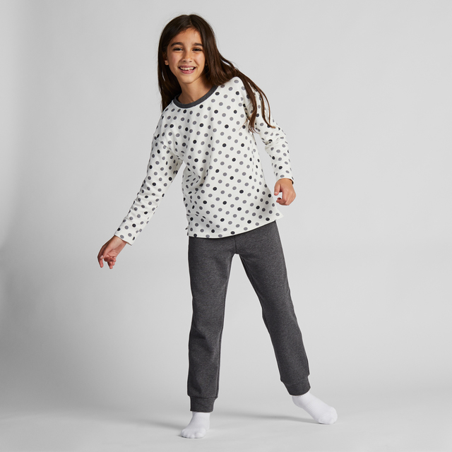 GIRLS ウルトラストレッチスウェットセット（ドット･長袖）