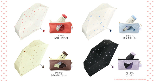 【サンリオ×Wpc. 遮光キャラフレンズミニ】傘本体には各キャラの“らしい”モチーフも散りばめられています♪