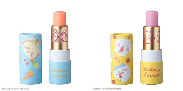 【Lovisiaちいかわ大集合リップクリーム】シーサー（マンゴーの香り）、ちいかわ＆ハチワレ（いちごみるくの香り）