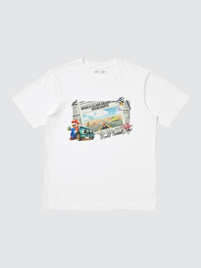 【ユニクロ】「マリオカートワールド UT」XS~4XL 1,990円/『マリオカート ワールド』の広大な世界を自由に旅するマリオをフロントで表現