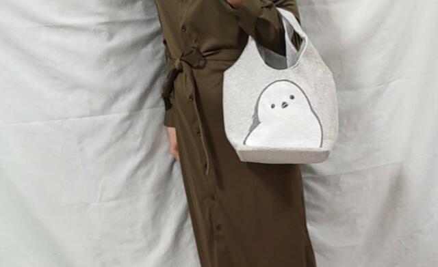 肘にかけて持ち運べる【ニトリデコホーム商品】トートバッグ（シマエナガ）