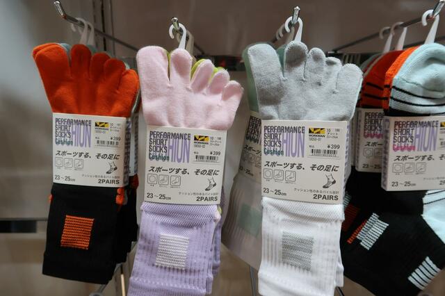 ５本指のスポーツソックス