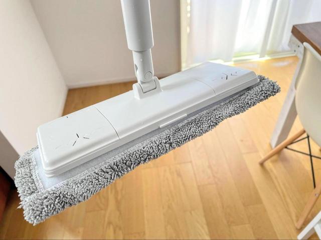 【無印良品　掃除用品システム　フローリングモップ用モップ／水拭き】水に濡れてもマジックテープの粘着力は変わらない