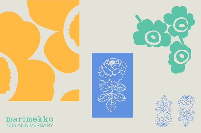 【マリメッコ75周年】マイヤ・イソラ(Maija Isola)による2つのアイコニックなプリント UnikkoとVihkiruusuを融合させた、アニバーサリーならではの特別なフュージョンデザイン