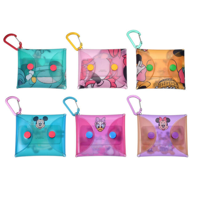 ミッキー＆フレンズ シークレットポーチ カラビナ付き クリア Mickey ＆ Friends 900円