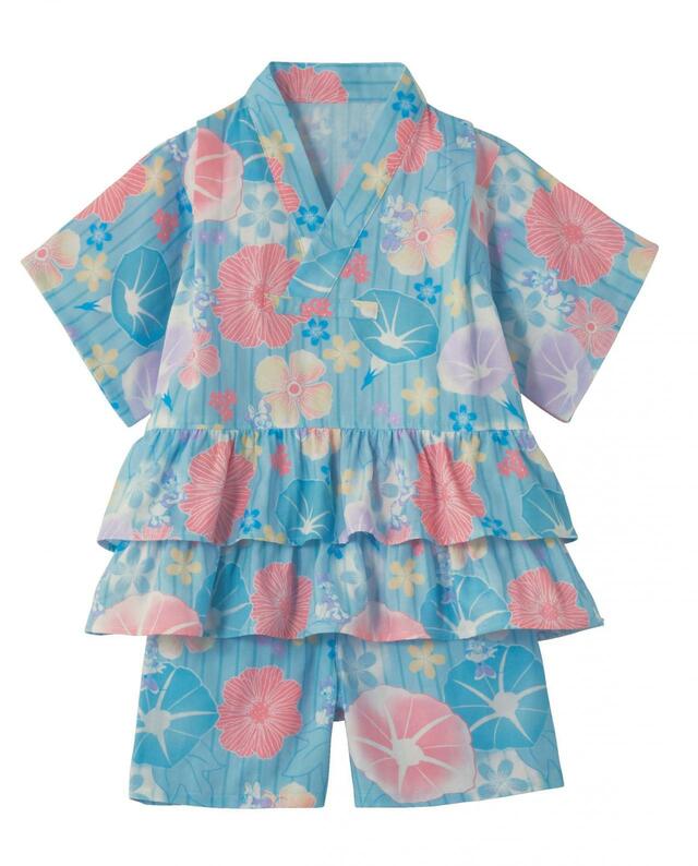 キッズダブルガーゼかぶりフリル甚平パジャマ（選べるキャラクター）｜￥3 ,490 （税込）