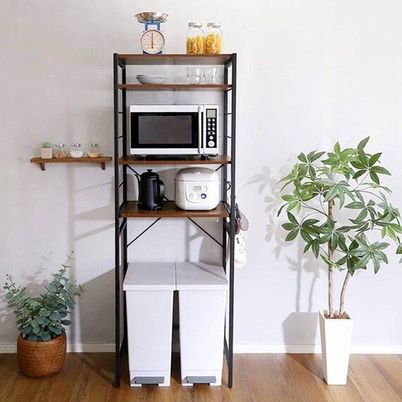 「ヴィンテージテイストのゴミ箱上レンジラック 」9,990円（税込）