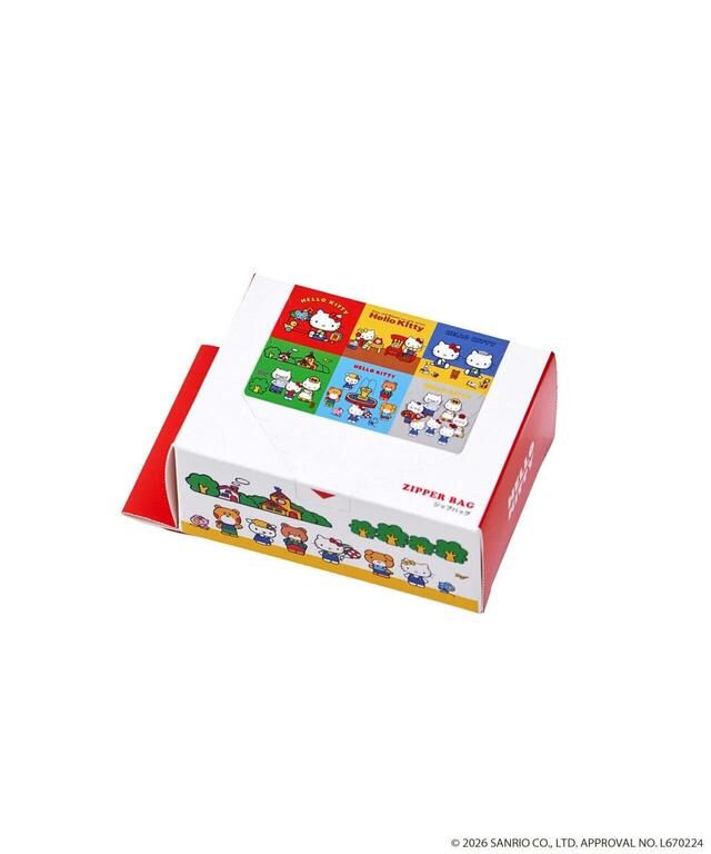 【3COINS×ハローキティコラボアイテム人気ランキング 2位】「HELLO KITTY ミニジップバッグ」レッド 660円（税込）