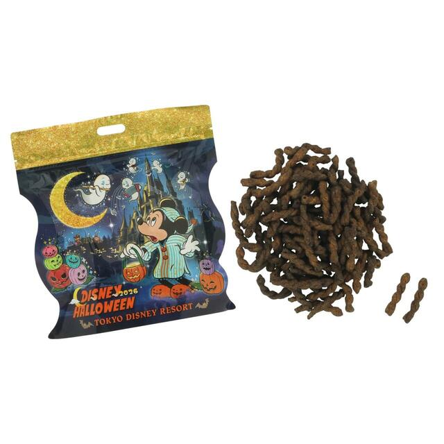 パスタスナック 800円|妖しげなパークへ足を踏み入れてしまったディズニーの仲間たちを描いたグッズ|東京ディズニーリゾート「ディズニー・ハロウィーン」|販売店舗:東京ディズニーランド「ワールドバザール・コンフェクショナリー」、東京ディズニーシー「ヴァレンティーナズ・スウィート」|発売日:2026年9月15日(火)