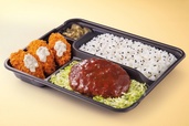 デミグラスハンバーグカキフライ弁当