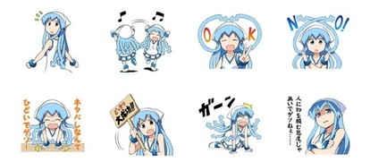 みんなの日常会話を侵略するでゲソ 侵略 イカ娘 Lineスタンプが登場 主要キャラやミニイカ娘など全40種 Medery Character S